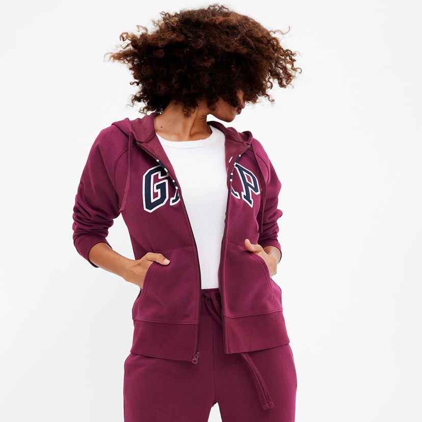 Sweatshirt GAP Fullzip Logo Hoodie Ruby Wine Bourgogne | 463503-00