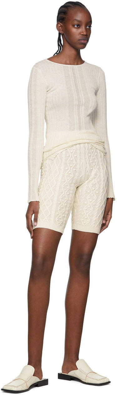 Shorts Loulou de Saison Loulou de Saison Musa Knit Shorts Hvid | MUSA, 3