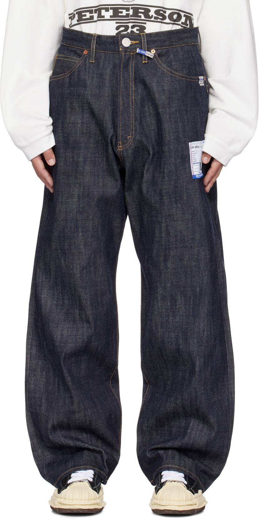 Bukser Maison MIHARA YASUHIRO Maison MIHARA YASUHIRO Selvage Denim Baggy Pants Blå | I13PT023