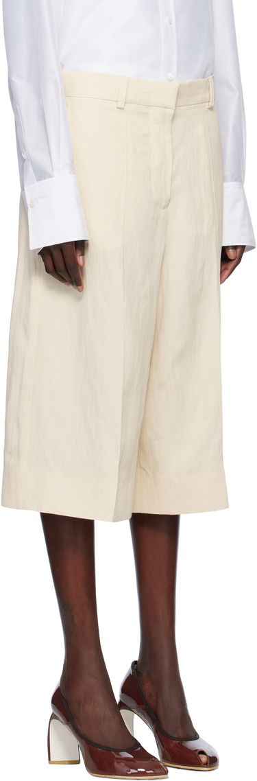 Shorts Stella McCartney Stella McCartney Linen Culotte Shorts Beige | 640251STA49, 1