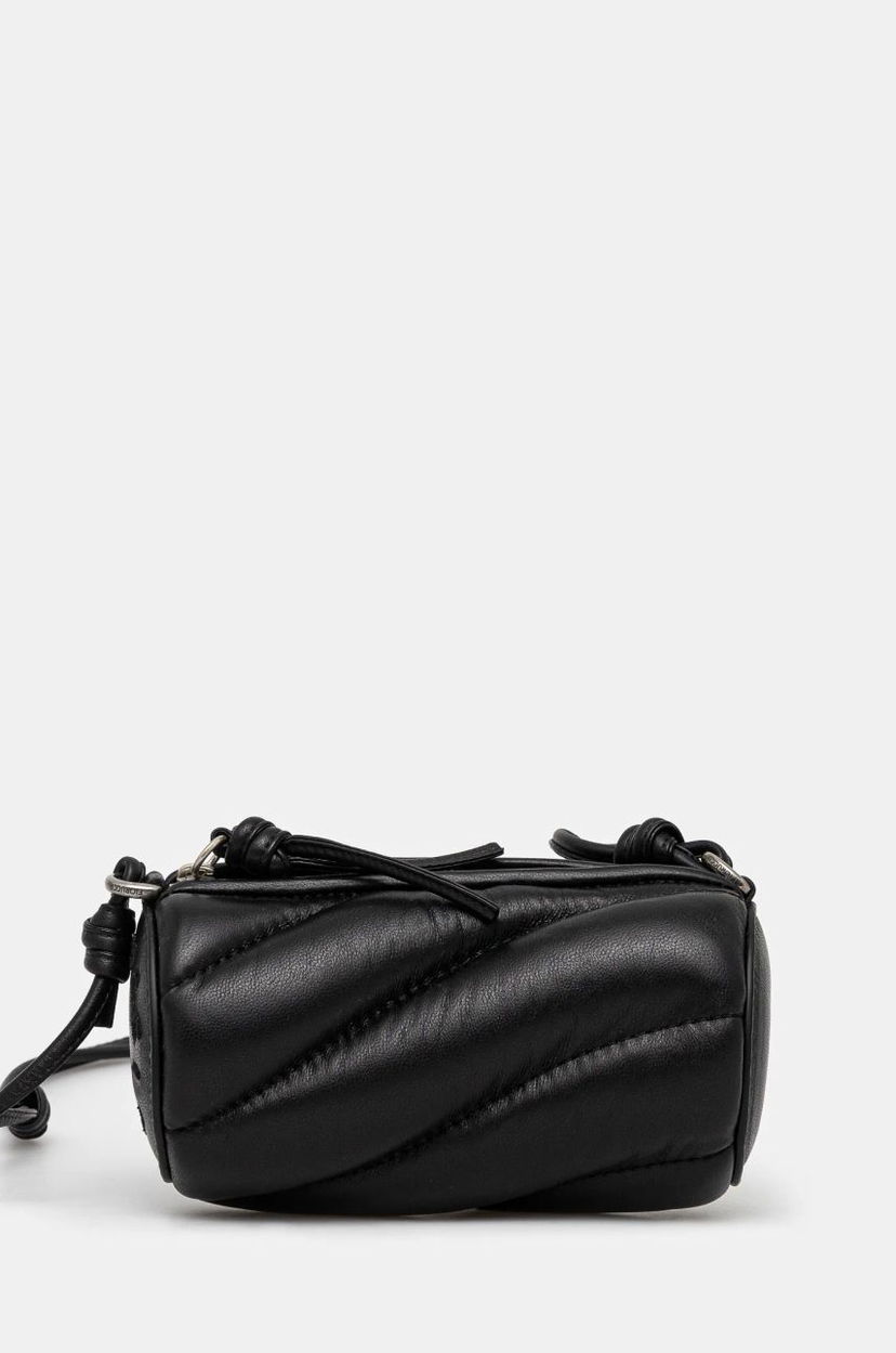Skuldertaske Fiorucci Black Leather Crossbody Bag Sort | U01FMASL005LE04BK01