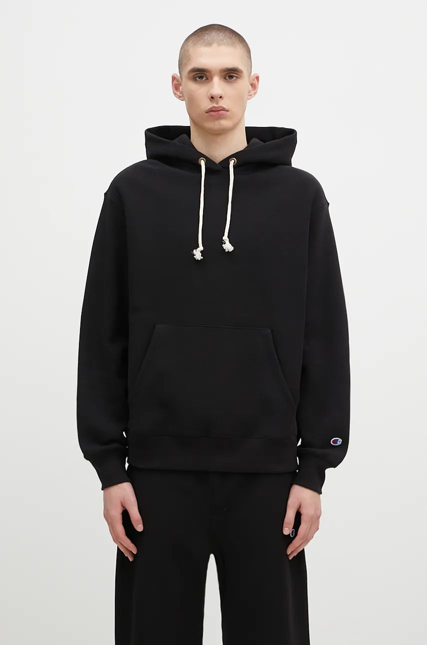 Sweatshirt Champion Hooded Sweatshirt Sort | 220705, 0