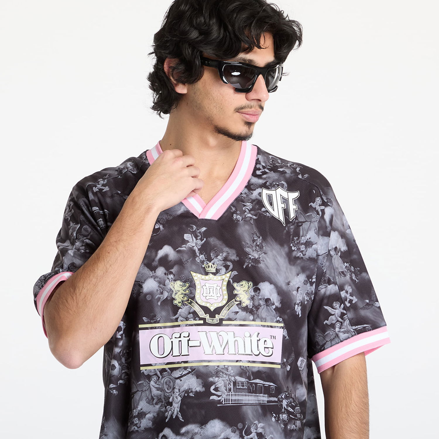 Jersey Off-White Off-White Fresco Soccer Short Sleeve Angels Tee Sort | OMAD00AS25JER0030201, 1