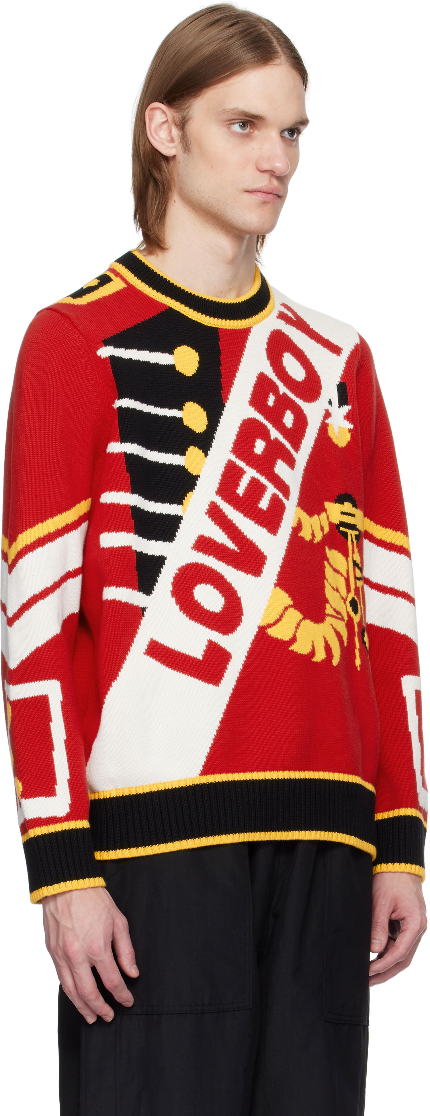 Sweater Charles Jeffrey Loverboy Charles Jeffrey LOVERBOY Logo Knit Sweater Rød | 54090801, 1