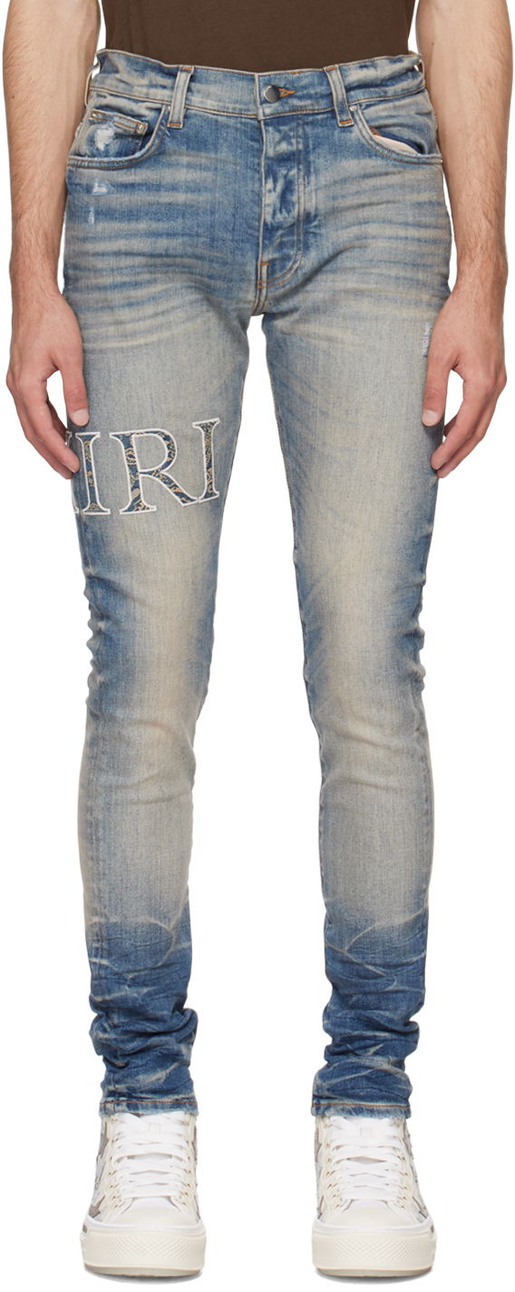 Jeans AMIRI AMIRI Bandana Print Skinny Jeans Grå | AMDNSY1011, 0