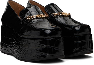 Skopleje GANNI GANNI Croco Butterfly Chain Platform Loafers Sort | S2834, 3