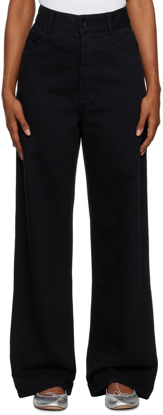 Jeans Baserange Baserange Navalo Wide-Leg Trousers Sort | TRNA-COB-WI23