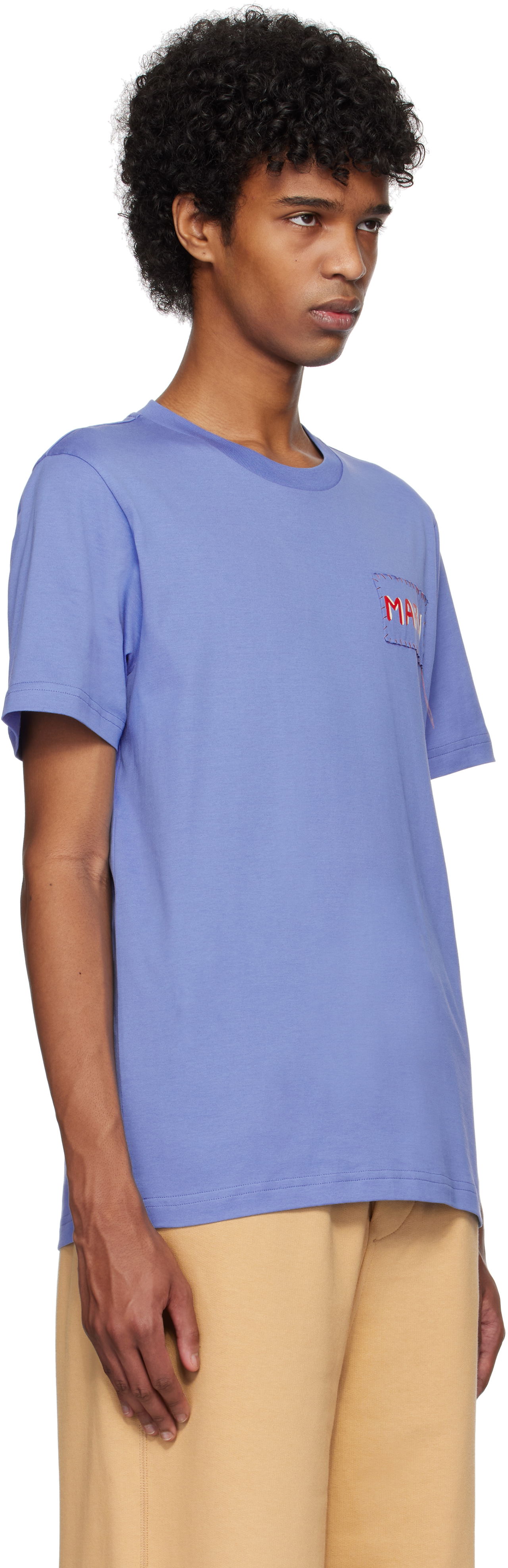 T-shirt Marni Marni Logo Patch T-Shirt Lilla | HUMU0198X0 UTC446, 1