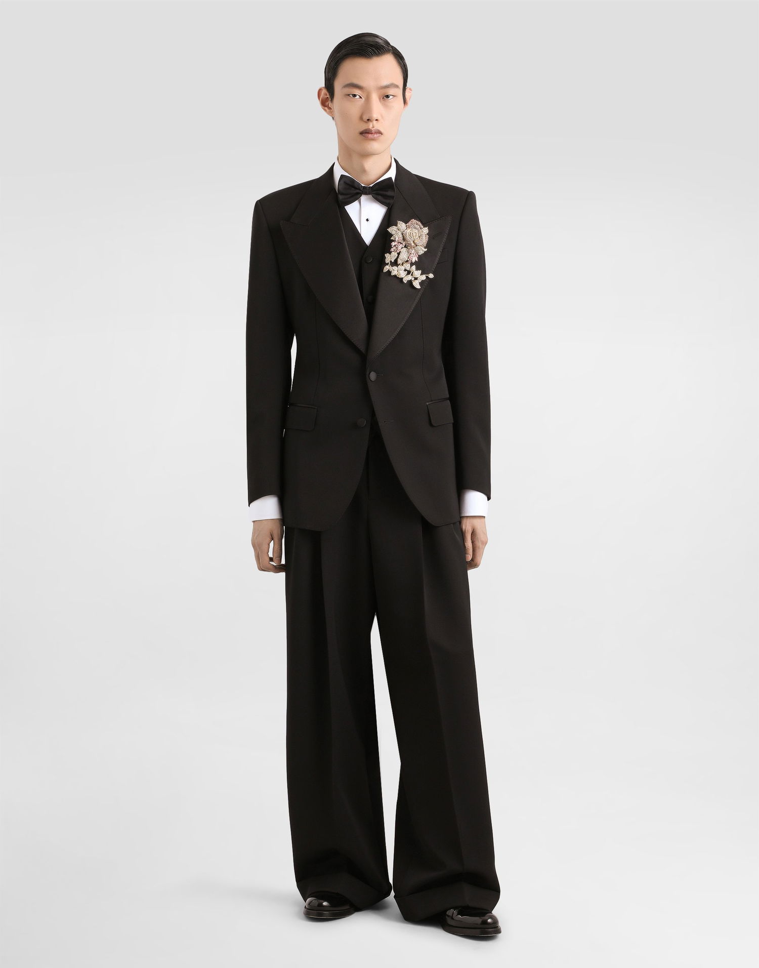 Jakke Dolce & Gabbana Dolce & Gabbana Single-Breasted Wool and Silk Blend Jacket Sort | G2VO2TGJ865N0000, 1