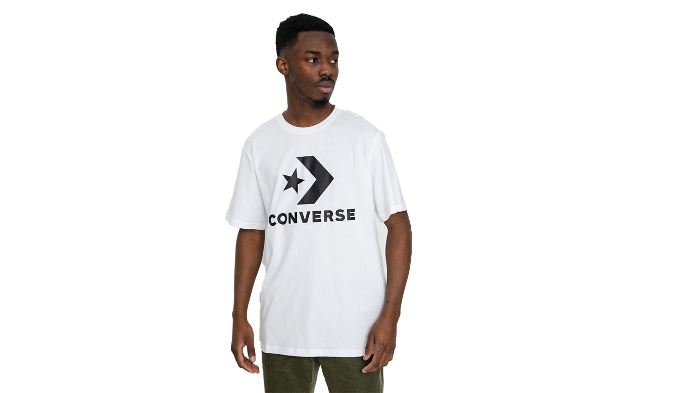 T-shirt Converse Standard Fit Logo Star Chevron Hvid | 10025458-A03, 1
