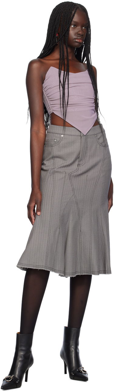 Nederdel Miaou Miaou Poppy Ruched Corset Top Grå | 7084PM3SMO, 3