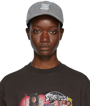 Kasket We11done Flannel Padded Cap Grå | WD-AH3-21-447-U-MG, 0
