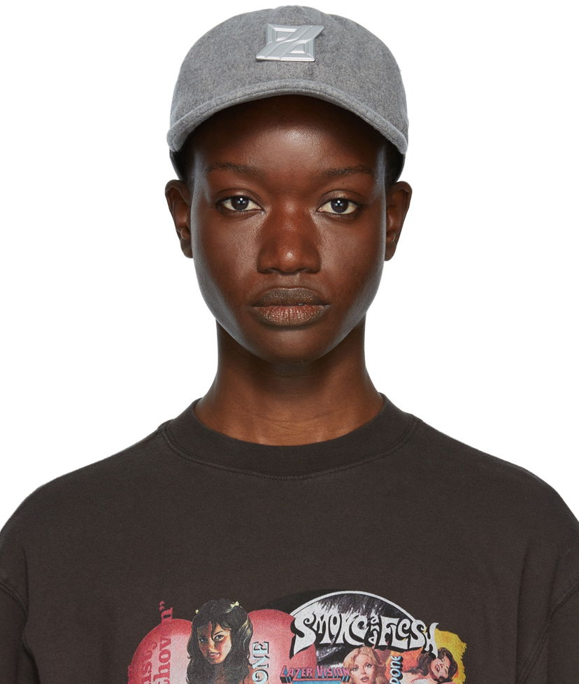 Kasket We11done Flannel Padded Cap Grå | WD-AH3-21-447-U-MG