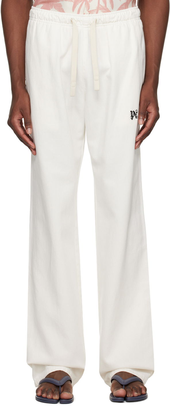 Joggingbukser Palm Angels Monogram Travel Sweatpants Hvid | PMCA141R24FAB0010310