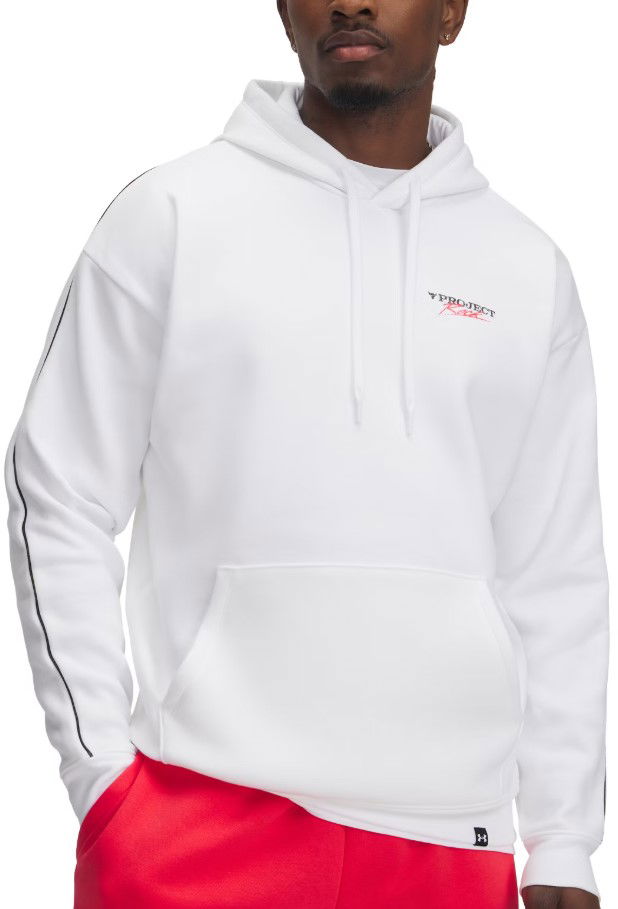 Sweatshirt Under Armour Project Rock Icon Fleece Hoodie Hvid | 1389916-100