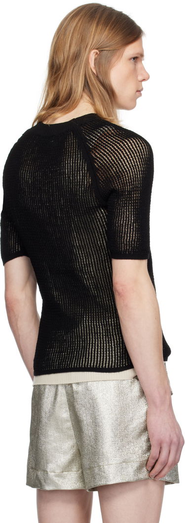 Sweater Dries Van Noten Dries Van Noten Open-Knit T-Shirt Sort | 251-021210-1709, 2