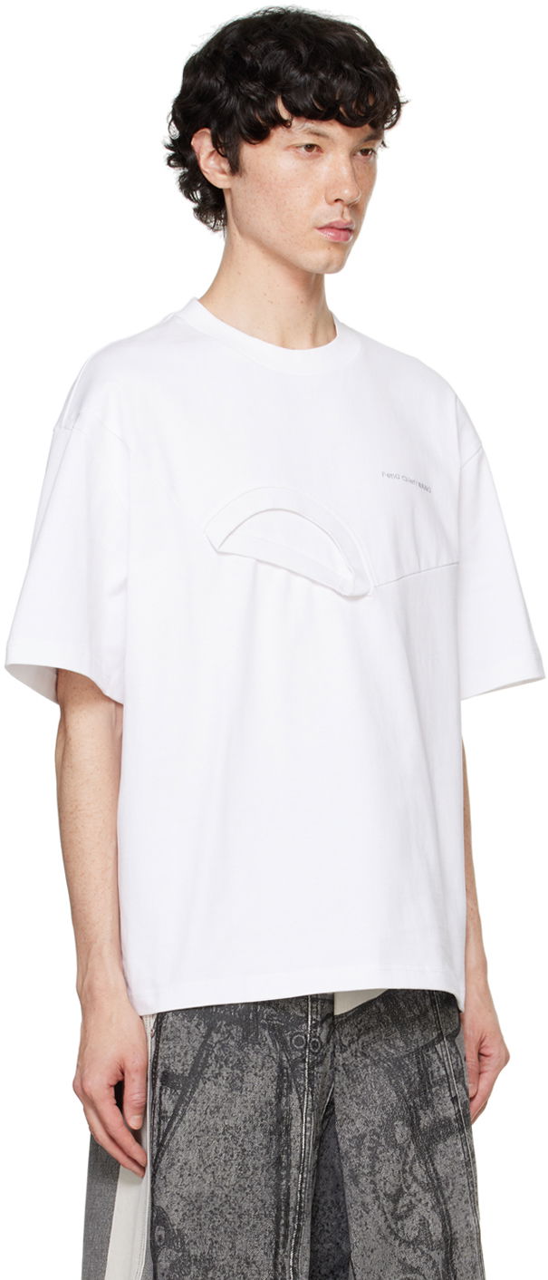 T-shirt Feng Chen Wang Feng Chen Wang Paneled Collar T-Shirt Hvid | FF12TSH713, 1