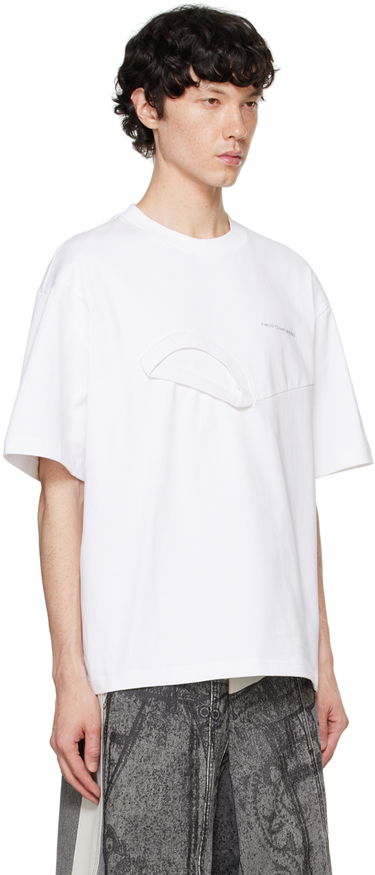 T-shirt Feng Chen Wang Feng Chen Wang Paneled Collar T-Shirt Hvid | FF12TSH713, 1