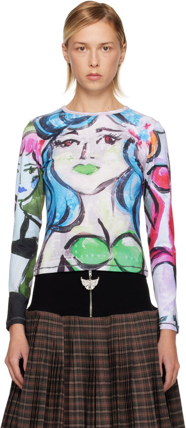 T-shirt Chopova Lowena Painted Pin Up Fitted Jersey T-shirt Flerfarvet | 2411, 0