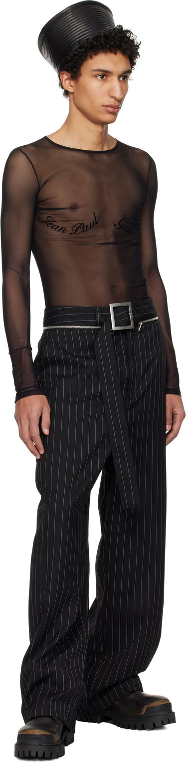 Krop Jean Paul Gaultier Jean Paul Gaultier Signature Mesh Long Sleeve T-Shirt Sort | 25/33-F-TO263I-T005-00, 4