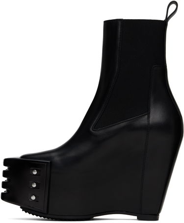 Tilbehør Rick Owens Rick Owens Porterville Grilled Wedge Beatle Chelsea Boots Sort | RO02D3848 LOOGR, 2
