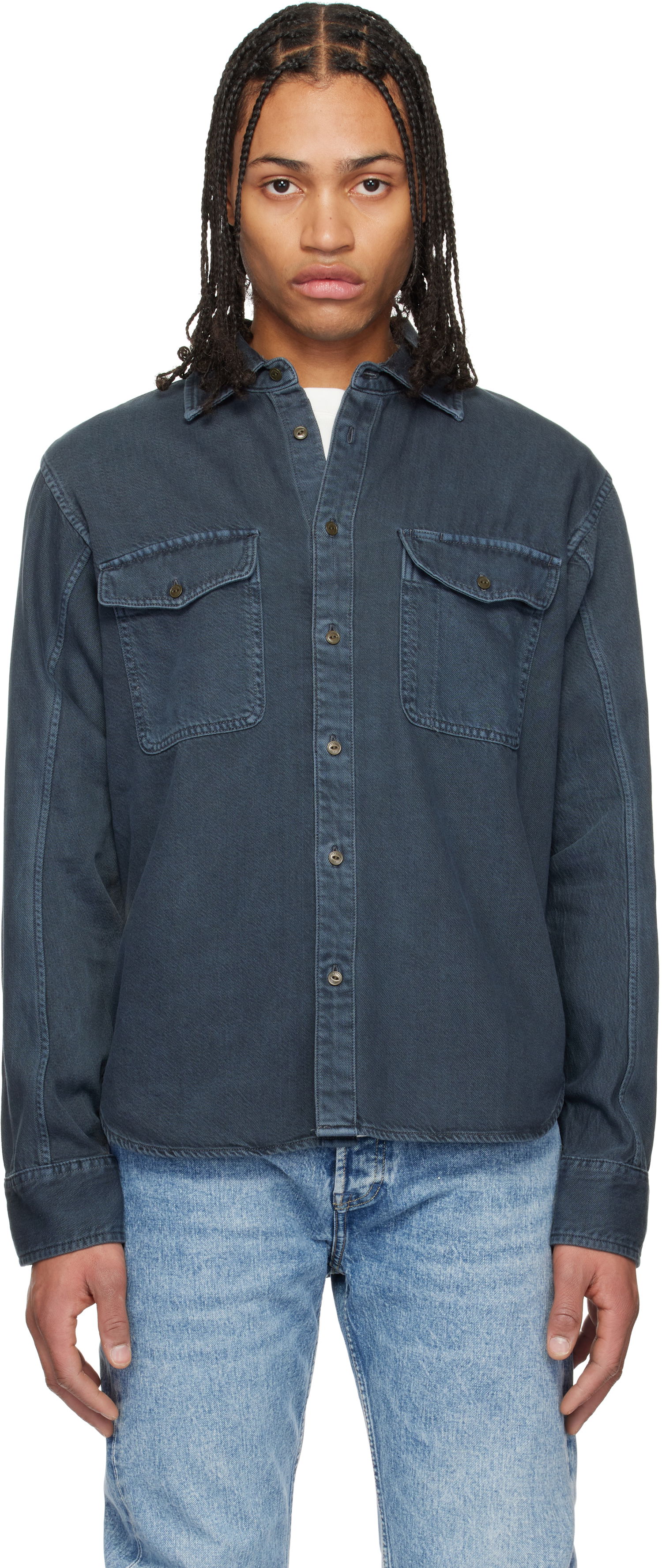 Skjorte rag & bone rag & bone Featherweight Denim Shirt Blå | MED24S0004ZDMI, 0
