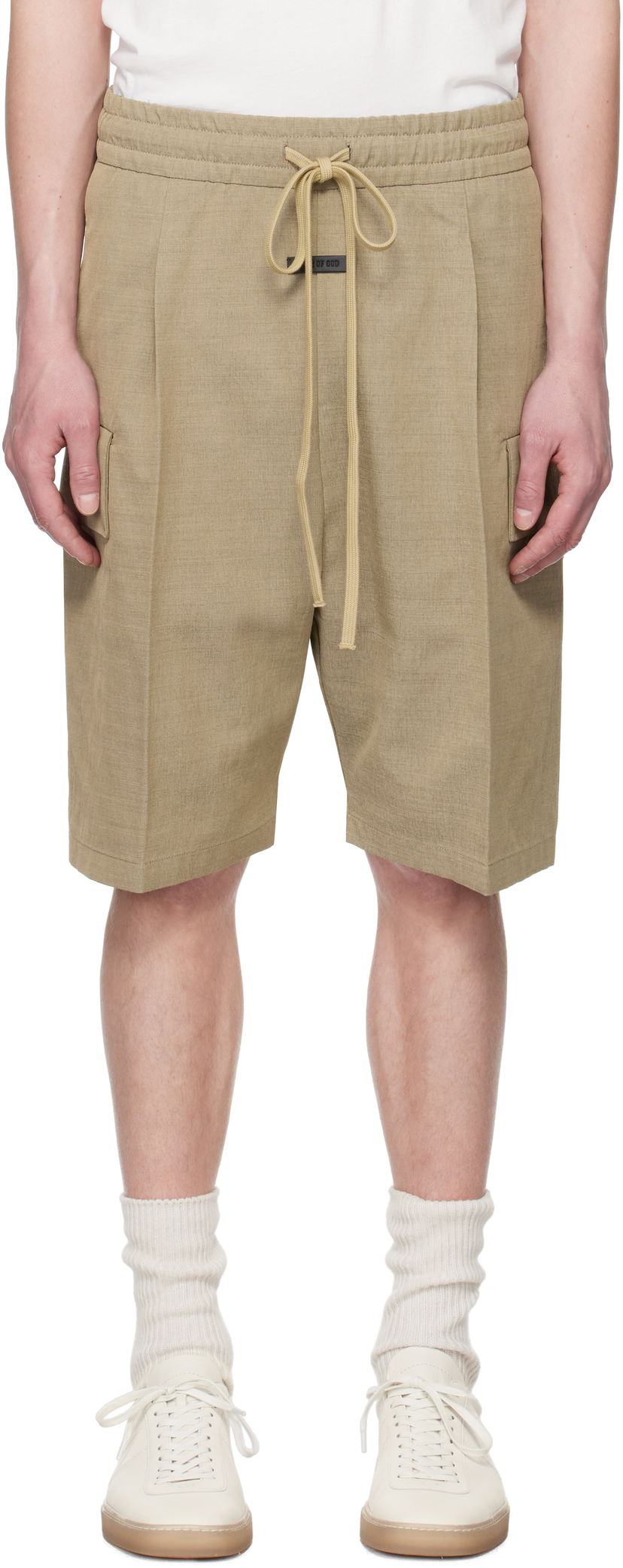 Shorts Fear of God Fear of God Drawstring Cargo Shorts Beige | FGE240-406HNW