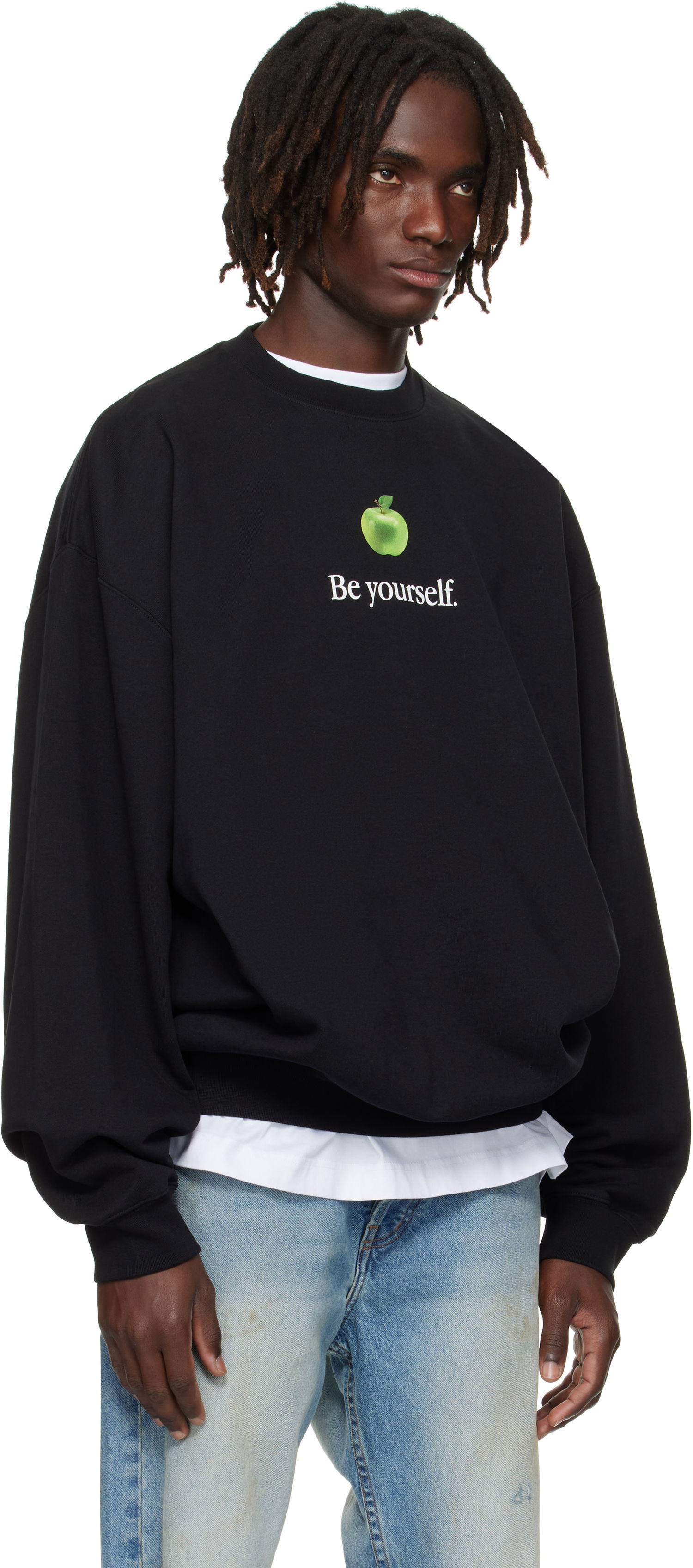 Sweatshirt VETEMENTS VETEMENTS 'Be Yourself' Oversized Sweatshirt Sort | UH76HD350B, 1