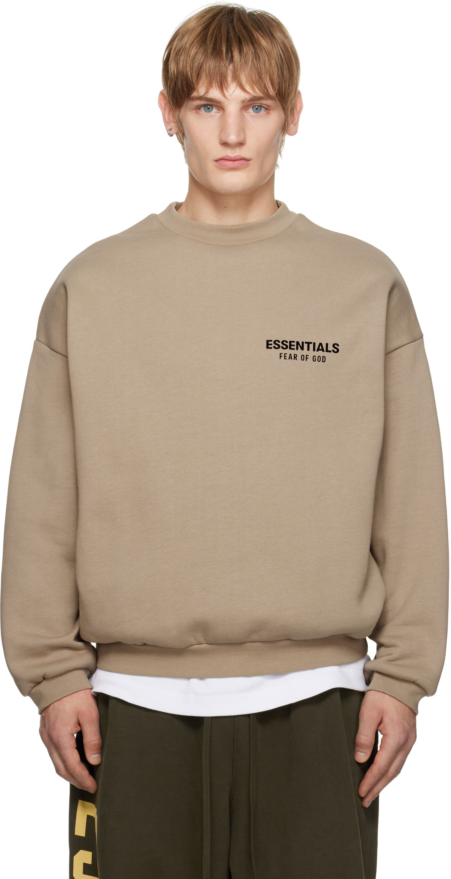 Sweater Fear of God Fear of God ESSENTIALS Fleece Crewneck Sweatshirt Beige | 192HO246267F, 0