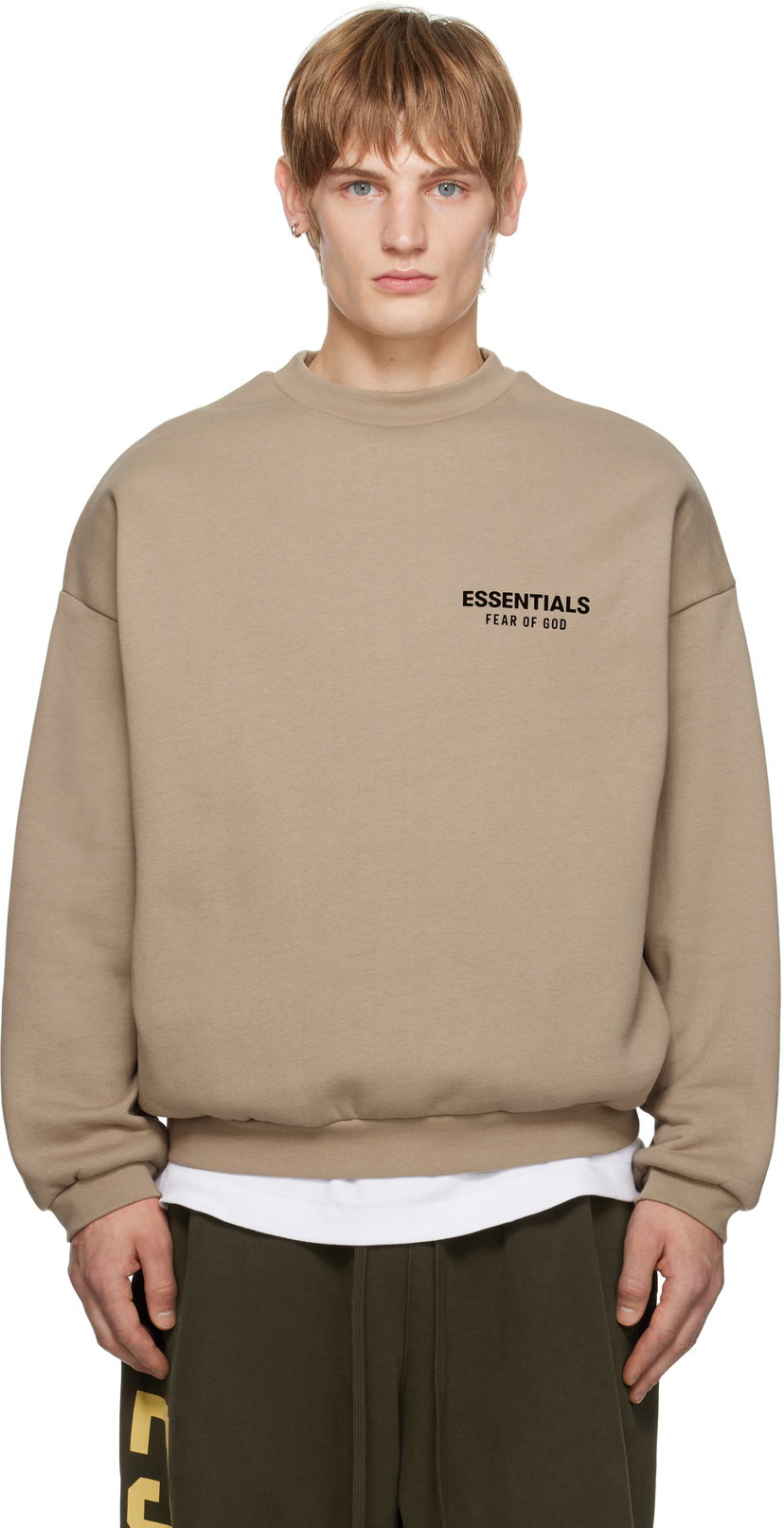 Sweater Fear of God Fear of God ESSENTIALS Fleece Crewneck Sweatshirt Beige | 192HO246267F