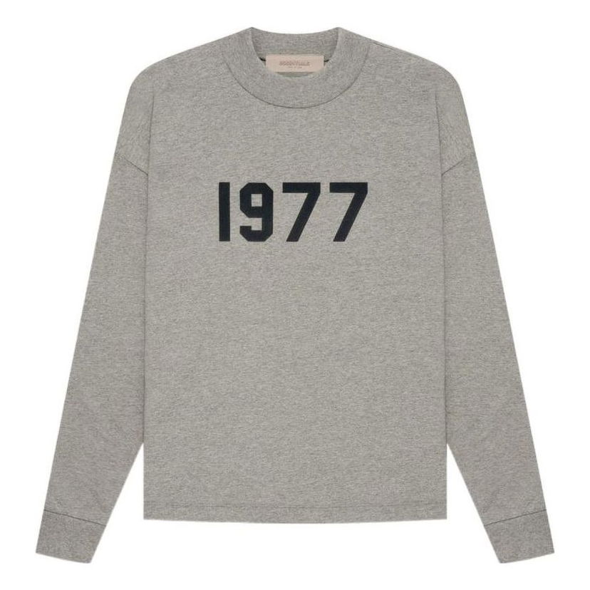 Sweater Fear of God Fear Of God Essentials 1977 Long Sleeve T-Shirt Grå | FOG-SS22-926