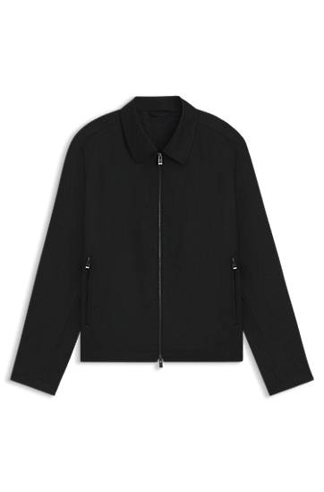 Jakke BOSS Slim-Fit Virgin-Wool Serge Jacket Sort | 50545898