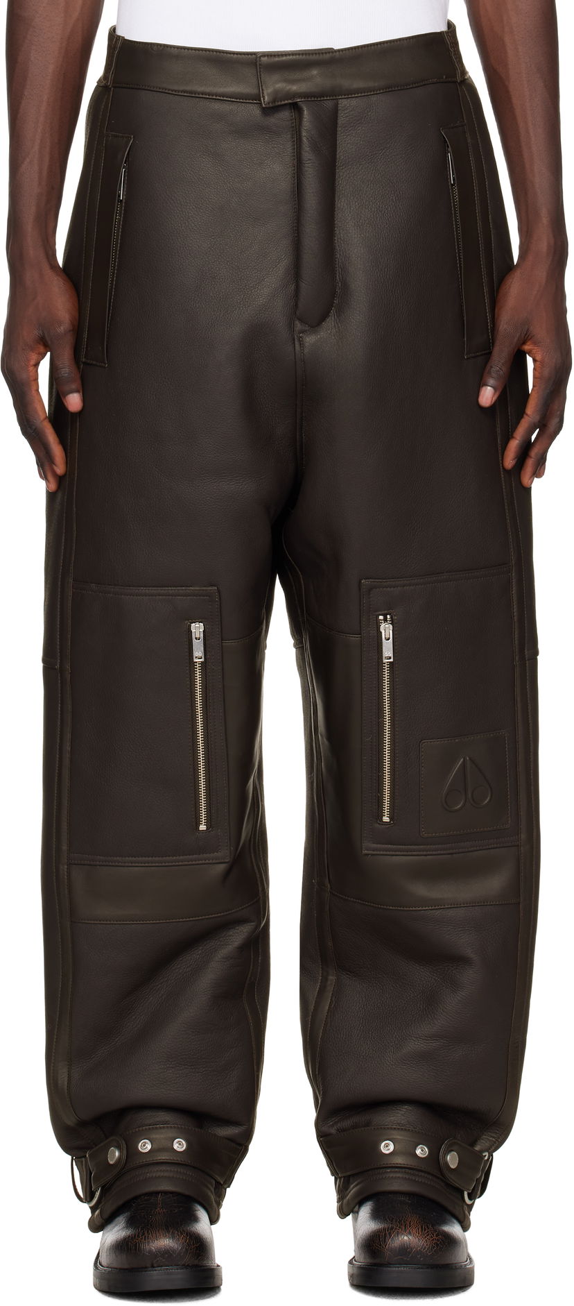 Cargo bukser Moose Knuckles Leather Cargo Pants Brun | M34ML331