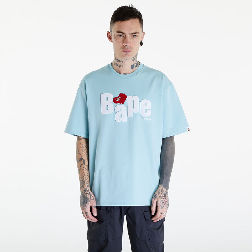 T-shirt BAPE A BATHING APE Heart Ape Head Relaxed Fit Tee Sax Blå | 001TEK301343M SAX