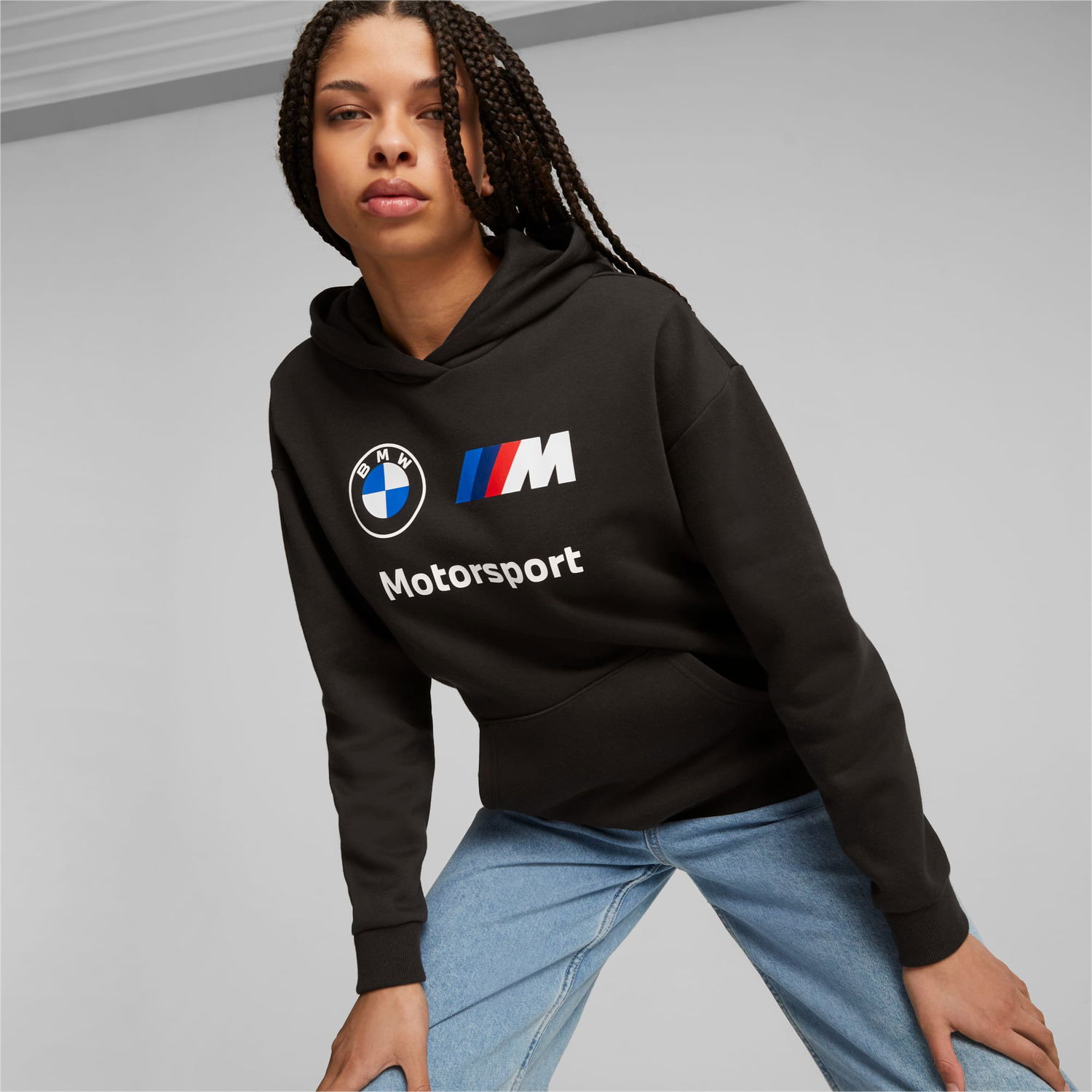 Sweatshirt Puma BMW M Motorsport Essentials Hoodie Damen, Schwarz, Größe: L, Kleidung Sort | 621373_01, 1