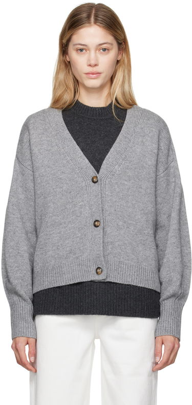 Sweater Loulou de Saison Loulou de Saison Zanzibar Cardigan Grå | ZANZIBAR, 0