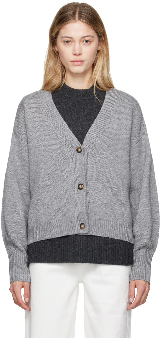 Sweater Loulou de Saison Loulou de Saison Zanzibar Cardigan Grå | ZANZIBAR