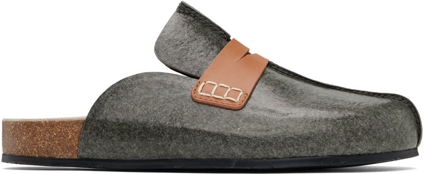 Tilbehør JW Anderson JW Anderson Laminated Felt Mules Grøn | ANW42003D