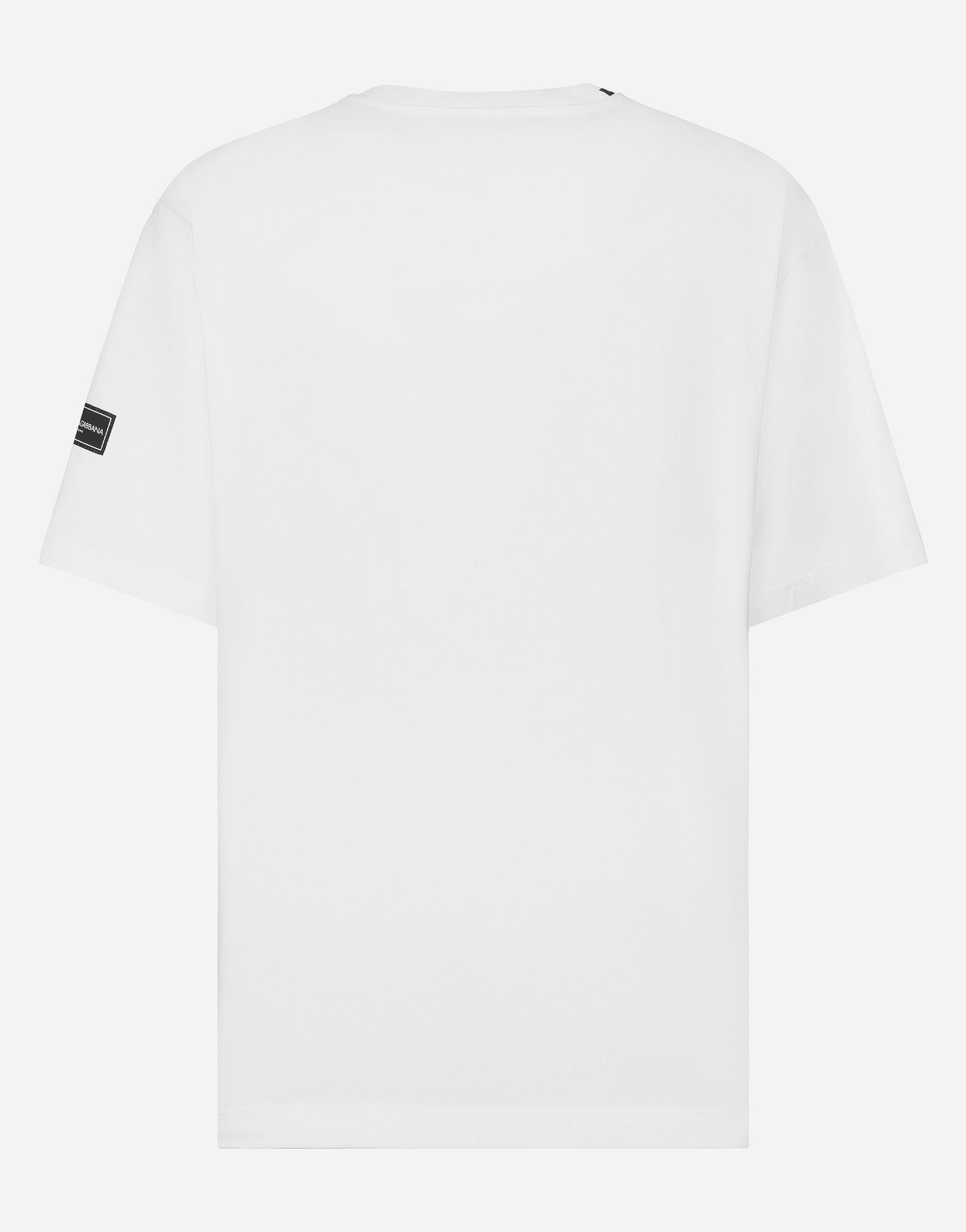 T-shirt Dolce & Gabbana Short-sleeved T-shirt With Dg Logo Patch Hvid | G8PN9ZG7M2FW0800, 1