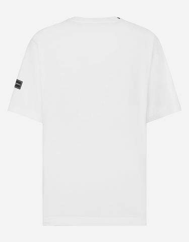 T-shirt Dolce & Gabbana Short-sleeved T-shirt With Dg Logo Patch Hvid | G8PN9ZG7M2FW0800, 1