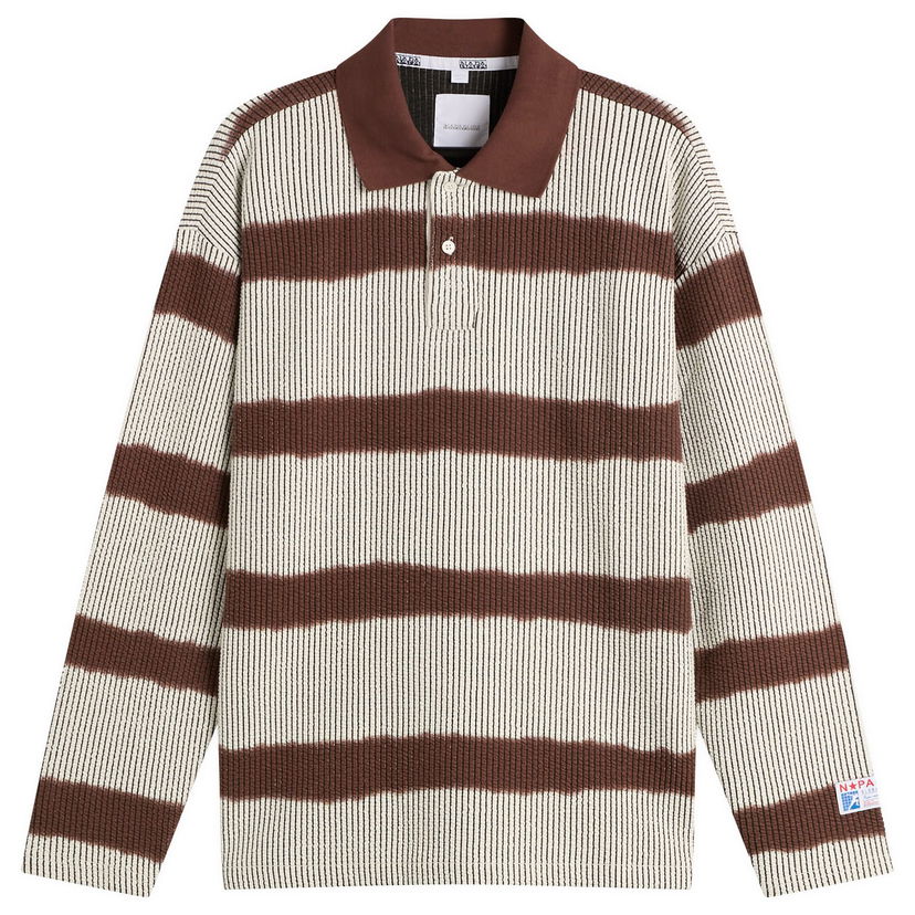 Polo skjorte Napapijri Martine Rose Long Sleeve Ribbed Wavy Stripe Polo Flerfarvet | NP0A4FPH-L64