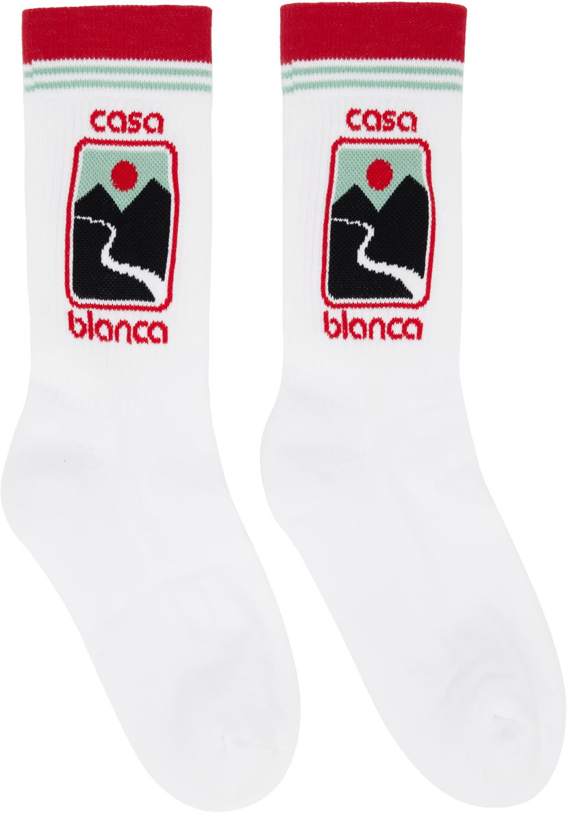 Sokker Casablanca Casablanca Sunset Valley Socks Hvid | APF25-ACC-010-03