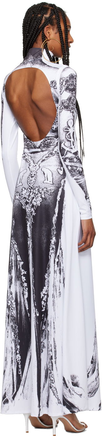 Kjole Jean Paul Gaultier Jean Paul Gaultier 'The Gaultier Paris' Print Maxi Dress Hvid | 24/25-F-RO132-J546-0100, 2