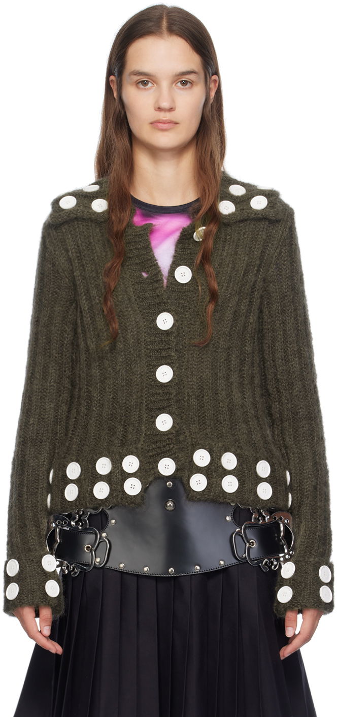 Sweater Chopova Lowena Chopova Lowena Button Embellished Cardigan Grøn | 5191