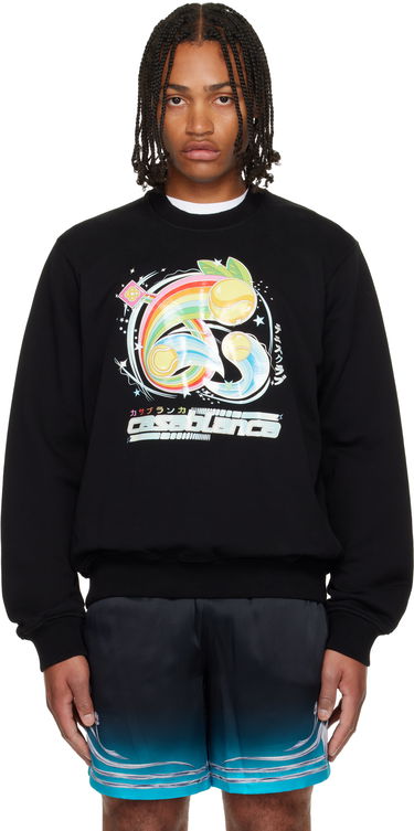 Sweatshirt Casablanca Casablanca Manga Tennis Ball Sweatshirt Sort | M-AW25-JTP-293-02, 0