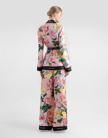 Pyjamas Dolce & Gabbana Dolce & Gabbana Silk Pajama Pants with Rose and Peony Print Lyserød | FTCISTHI1W3HF5IY, 2