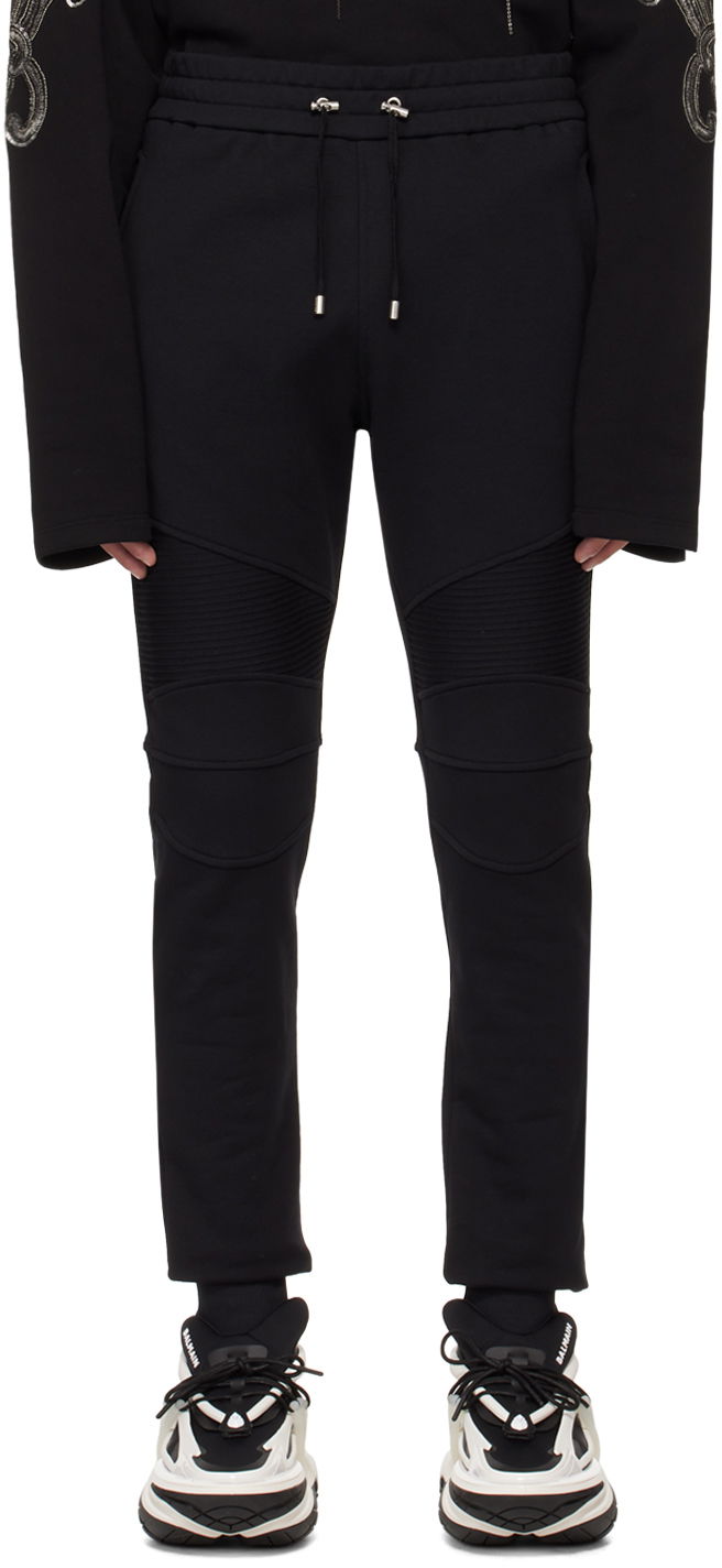 Joggingbukser Balmain Flocked Sweatpants Sort | CH1OB000BB04