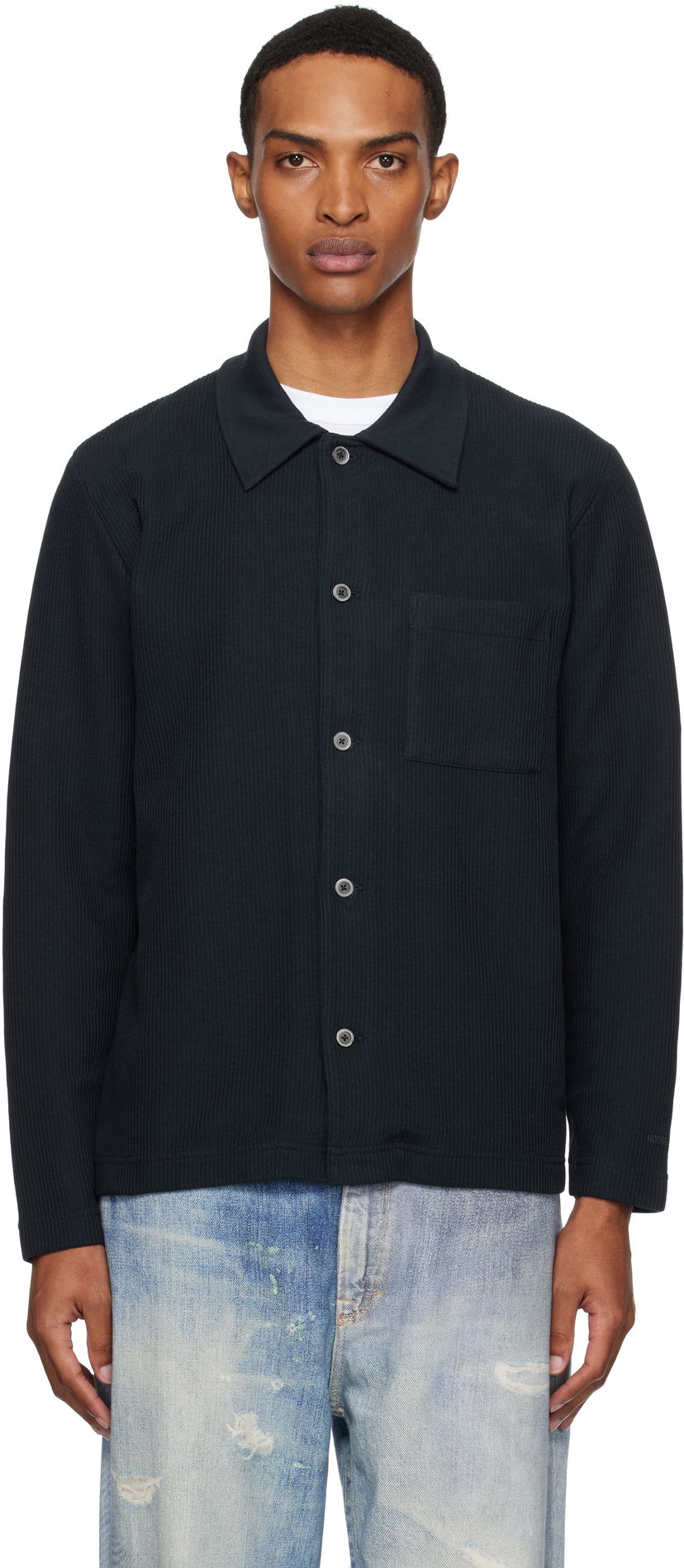 Skjorte NORSE PROJECTS Norse Projects Jorn Double Face Overshirt Sort | N10-0215