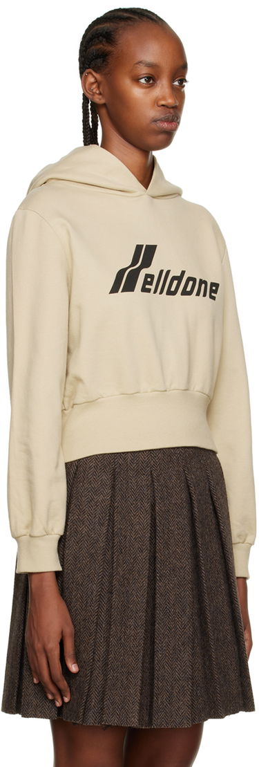 Sweatshirt We11done Printed Cropped Hoodie Beige | WD-TH3-22-865-W-BG, 1