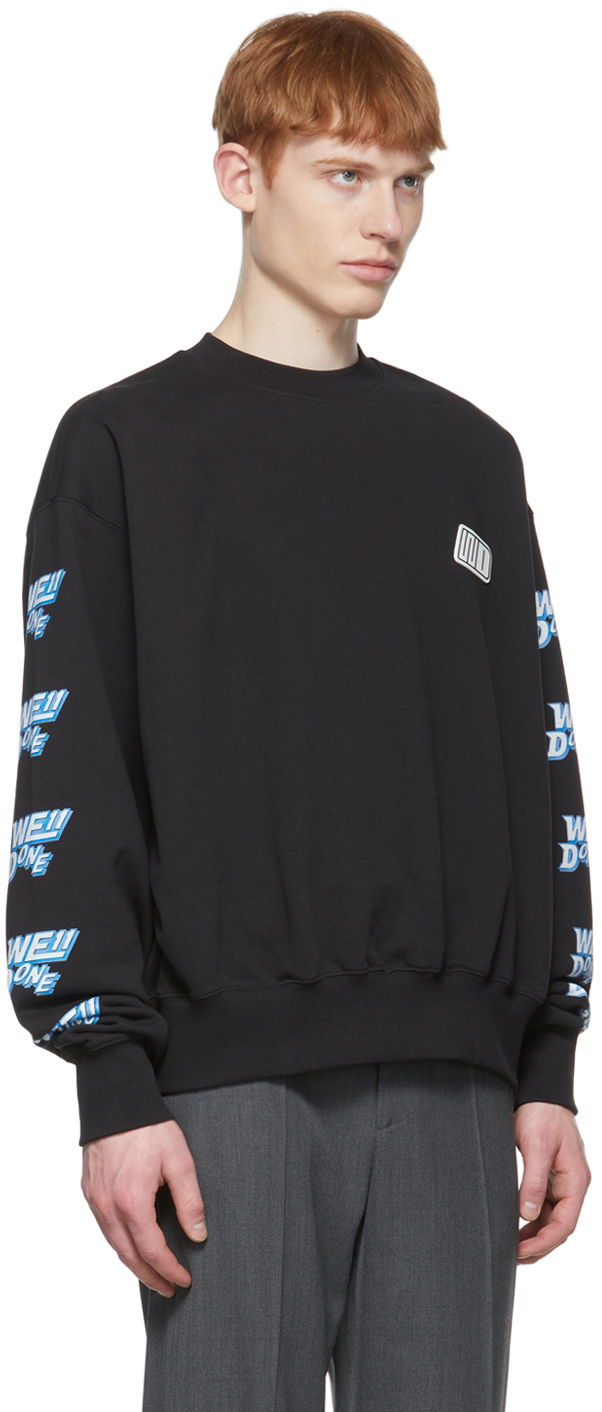 Sweater We11done We11done Logo-Print Sweatshirt Sort | WD-TS1-22-693-U-BK, 1
